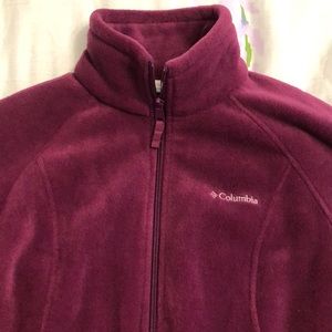 Columbia Maroon full zip fleece sweatshirt